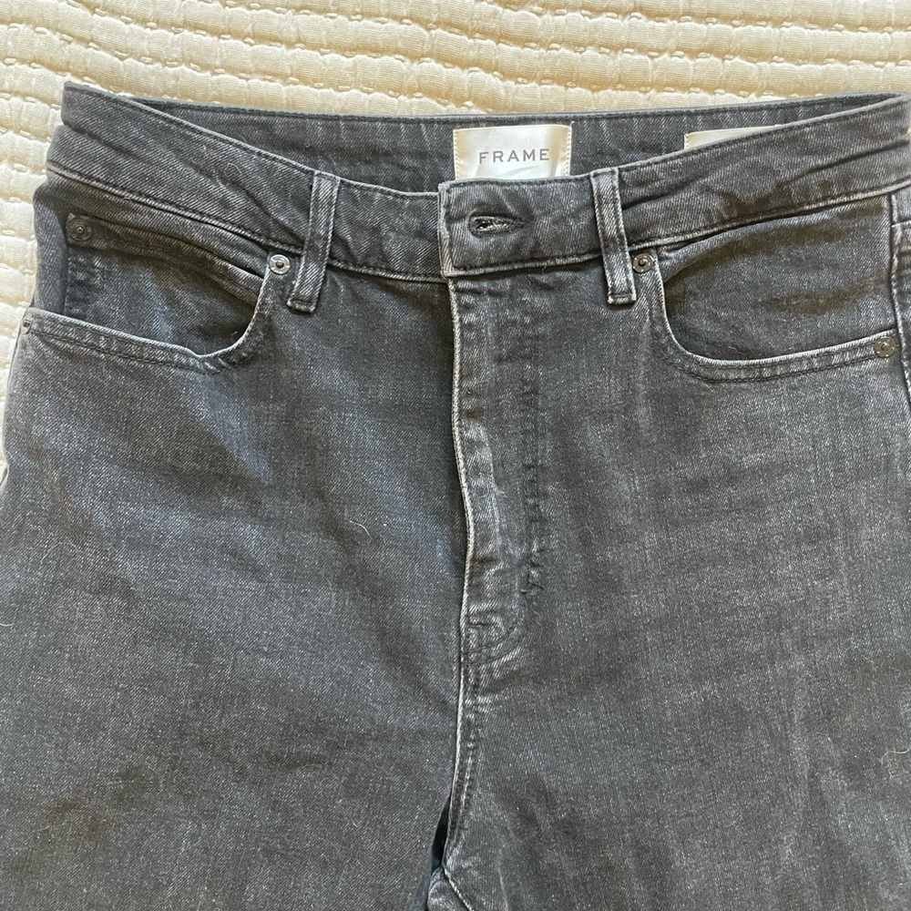 Frame, The Ruler Jeans in black washed denim, size 29